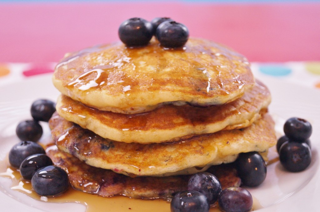 Easy, From Scratch Blueberry Pancakes!